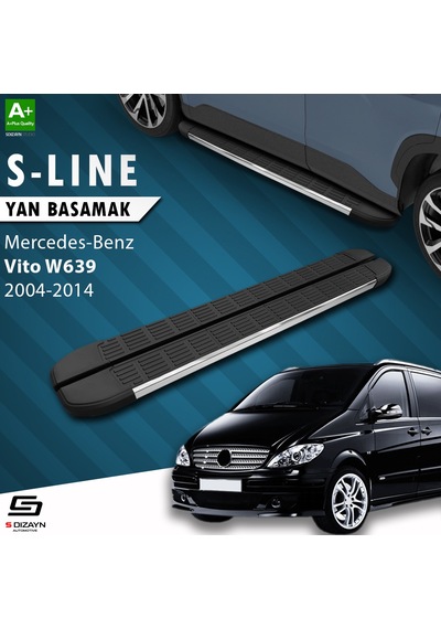 S-dizayn  Vito W639 Kısa Şase S-line Krom Yan Basamak 233 Cm 2004-2014 A+ Kalite