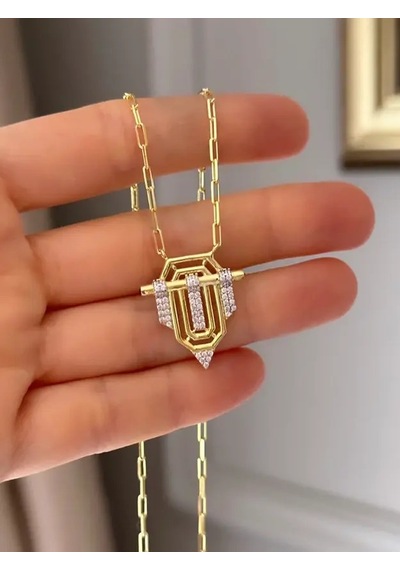 Vogutima Jewelery & Silver By Leyla Altın Tasarım 18 K Altın Kaplama 925 Ayar Gümüş Kolye
