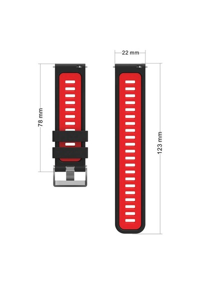 Huawei Gt2 42mm Krd-55 Uyumlu Zore Kordon-kırmızı-siyah