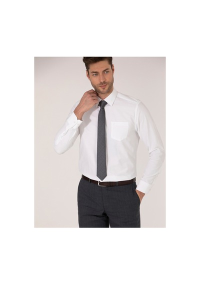 Pierre Cardin Regular Fit Uzun Kollu Klasik Erkek Gömlek Beyaz