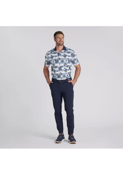 Puma Garden Pique Polo Çiçek Baskılı Erkek Golf Tshirt Zen Blue-deep Navy