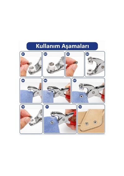 Çıtçıt Düğme Pensesi Metal Aparat Seti Kumaş Elbise Gömlek İçin Pratik Takma Aleti
