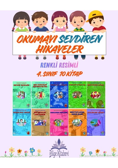 4.sınıf Okumayı Sevdiren Renkli Resimli Hikayeler 7 - 10 Kitap