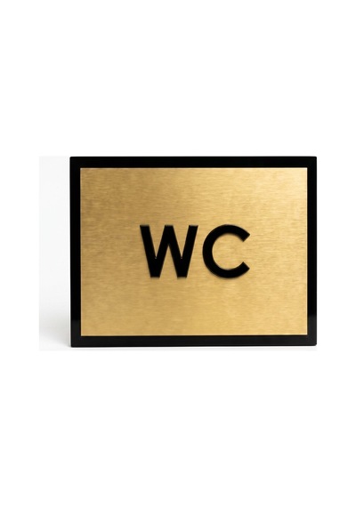 Gold Metal 15x11 Cm Yapışkanlı Ofis Bar Okul Motel Cafe Kapı İsimliği Wc Yönlendirme Tabelası Levhası