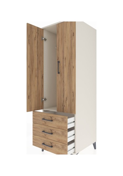 Kronos Dolap Tek Raflı 3 Çekmeceli Tek Askılı 60x59x182 Aytaş... Aytaşı