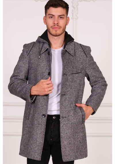 Plt8335 Dewberry Erkek Palto-diagonal Gri Diagonal Gri