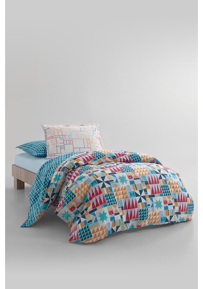 Yataş Patchwork Ranforce Tek Kişilik Nevresim Takımı - Mavi Mavi