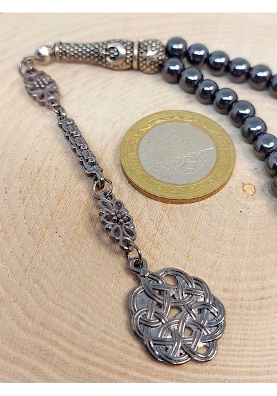 Yasamtohumu Hematit Küre Kesim Tesbih 6 MM 45132