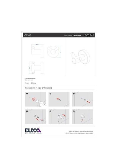 Duxxa Arya İkili Askılık-altın A.2021.a Gri