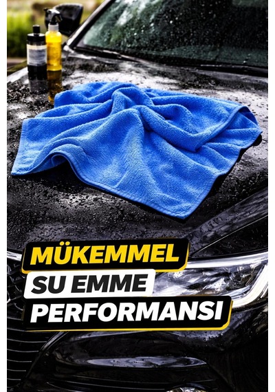 1 Adet 415 Gsm Premium Kalite %100 Mikrofiber Oto Yıkama Kurulama Ekstra Su Emici Bez 50:70 Cm