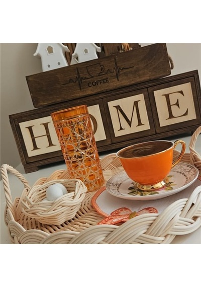 Home Yazılı Dekoratif Çekmeceli Organizer 42cm X 12cm X 10cm