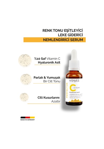Vitayes Hyaluronic Acid Vitamin C Serum 30 ML + Sos Çay Ağacı Özlü Onarıcı Roll-On Serum 3 x 10 ML