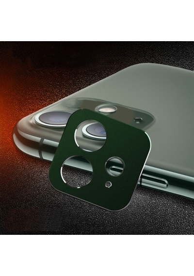 Ally Apple Uyumlu iPhone 11 6.1 3D Metal Kamera Koruyucu Metal Lens Haki