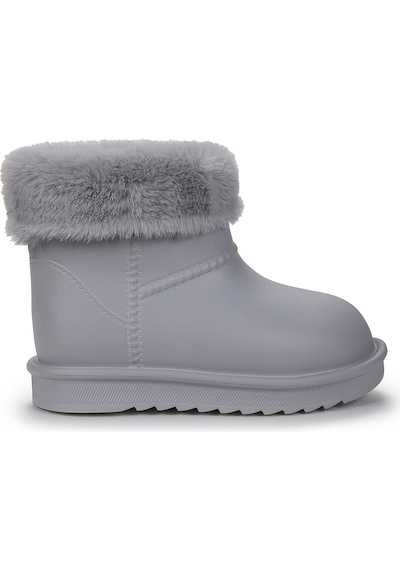 Kiko Kids Geta Su Geçirmez İçi Kürklü Kız Çocuk Eva Yağmur Kar Çizme Gri Gri