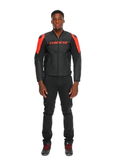Dainese Racing 5 Black Red Fluo Deri Mont Renkli
