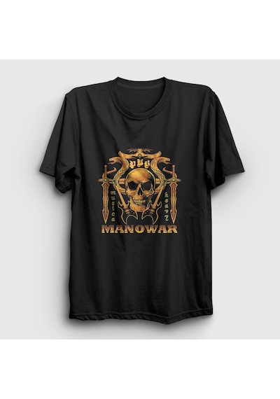 Presmono Unisex God Of Fire Manowar T-shirt Siyah