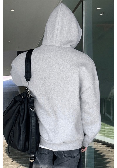 Genius Store Erkek Sweatshirt Kanguru Cepli İçi Polarlı 3 İplik Kapüşonlu Oversize Sweatshirt Kanguru-sweatshırt Gri