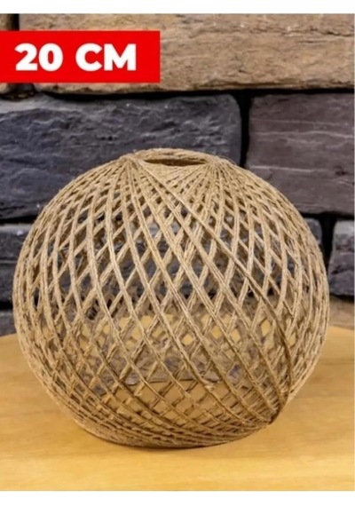 Bohhem Örme Jüt Ip Abajur Başlığı Handmade Bej Çok Renkli
