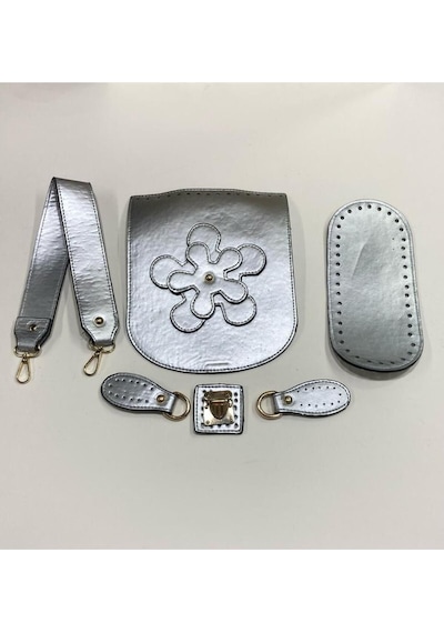 Karantuhafiye El Çantası Örgü Seti / Çanta Örgü Seti Silver Silver Çok Renkli
