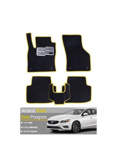 Volvo S60- 2011-2018 Uyumlu Eva Paspas Tam Set Oto Paspas,araca Özel,tam Koruma,kolay Montaj 357