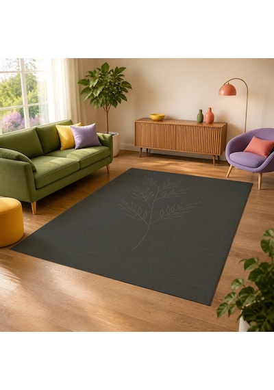 Kartela Halı Evo Halı Jüt Taban Dokuma Halı Antrasit - 180 X 270 Cm