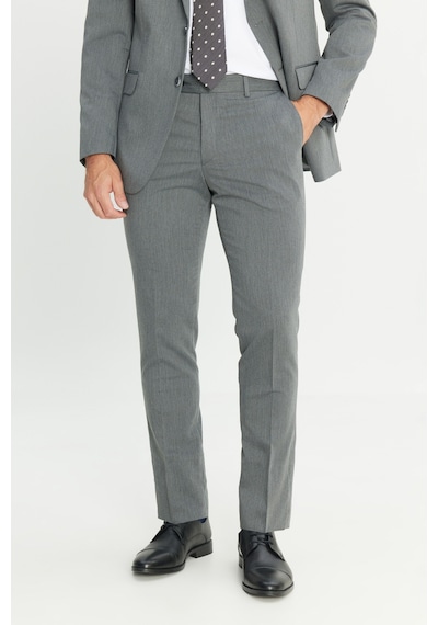 AC&Co / Altınyıldız Classics Erkek Grı Slim Fit Dar Kesim Mono Yaka Takım Elbise Gri