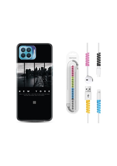 Oppo Reno 4 Lite Kılıf Kablo Koruyuculu New York 1612