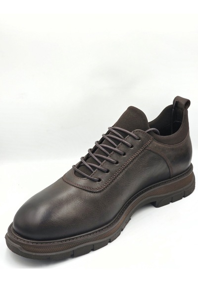 Libero L3815 Kahve Hakiki Deri Nubuk Slip-on Bağcıklı Termo Taban Erkek Günlük Casual Ayakkabı Kahverengi
