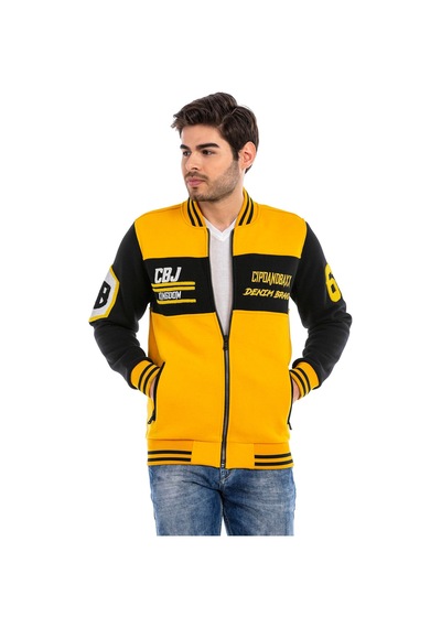 Cipo & Baxx Cl500 Erkek Kaşe Kolej Mont Slim Fit, Düğmeli, Kışlık Şık Tasarım Sarı