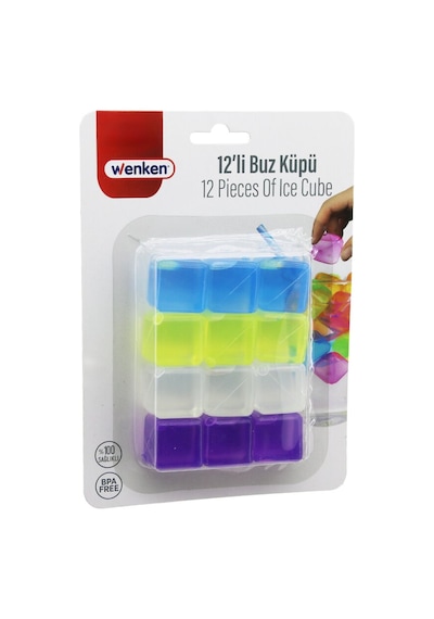 12'li Buz Küpü Seti - Su Dolu - Renkli Plastik