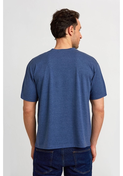 Bisse Basic Oversize İndigo Melaj Erkek T-shirt Ts2410n24199 D103 İndigo Melanj