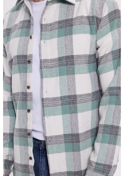 Tudors Erkek Slim Fit Dar Kesim Kareli Kışlık Oduncu Gömlek-42210 Mint Tudors Erkek Slim Fit Dar Kesim Kareli Kışlık Oduncu Gömlek-42210 Mint