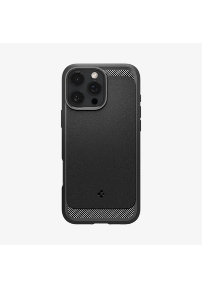 Spigen İphone 16 Pro Max İle Uyumlu Kılıf Rugged Armor Magfit Magsafe Özellikli Matte Black Siyah