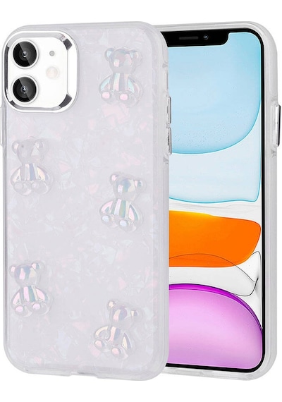 Zeyline Apple Uyumlu iPhone 11 Kabartma Figürlü Parlak Zore Eralli Silikon Kapak-ayı