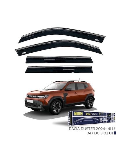 Dacia Duster 2024-2025 Uyumlu Kromlu Cam Rüzgarlığı 4'lü Mugen Uyumlu