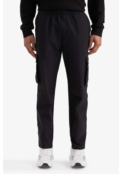 Defacto Defactofit Standart Fit Kargo Cepli Standart Paça Dokuma Sporcu Jogger F2308ax25wnbk81 Siyah