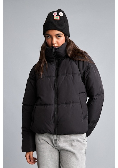 Defacto Regular Fit Dik Yaka Şişme Mont H3822ax26aubk81 Siyah-bk81