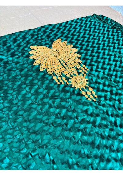 Nakış İşlemeli Kadife Elbiselik Kumaş 300x150cm 009 Çok Renkli