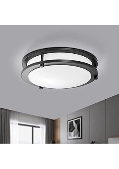 24 Watt, 4000k Soğuk Beyaz Işık Sıva Üstü Led Armatür, Modern Tavan Armatürü, Ledli Tavan Armatürü Siyah