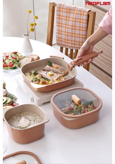 Neoflam Fika Comfort Terracota Tencere Ve Tava Seti