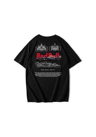 Red-bull R819 Baskılı Unisex Model T-şhirt SIYAH