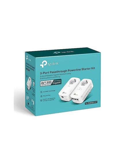 Tl-pa8033p Kıt, Av1300 3-port Gigabit Passthrough Powerline Starter Kit