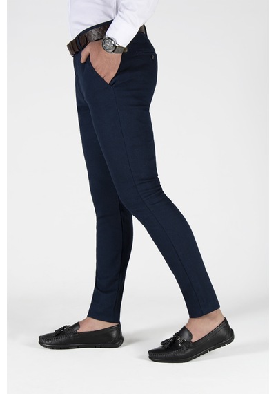 Terapi Men Erkek Lacivert Slim Fit Italyan Kesim Keten Pantolon Lacivert