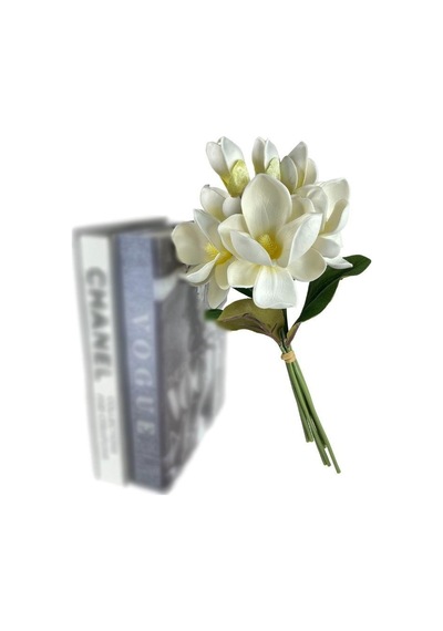 Yapay Çiçek Manolya Letex Eva Magnolia 33Cm Beyaz Krem