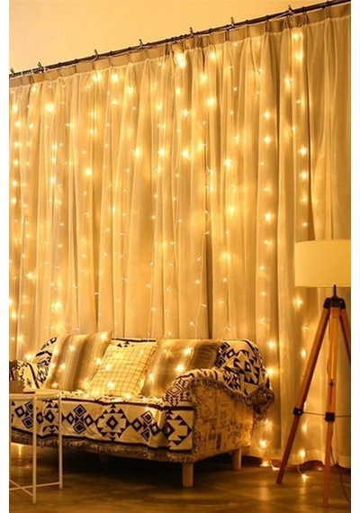 Tedaks 2x2 Metre 320 Led 8 Fonskiyonlu Dekoratif Led Günışığı Perde Beyaz