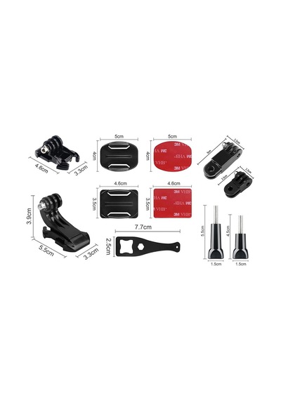 Gplus Bs13kyvjhs 13 Parça Oval Eğimli Yüzey Ve Flat Düz Zemin Hızlı Tak J-hook 3 Yollu Aksiyon Kamera Uyumlu 3m Yapışkan Motor Kask Bağlantı Seti Siyah