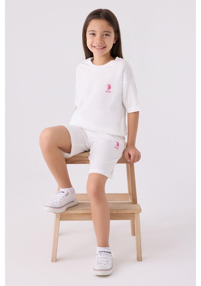 U.S. Polo Assn. U.s. Polo Assn Kız Çocuk Beyaz Bermuda Takım 5274-43892 Beyaz