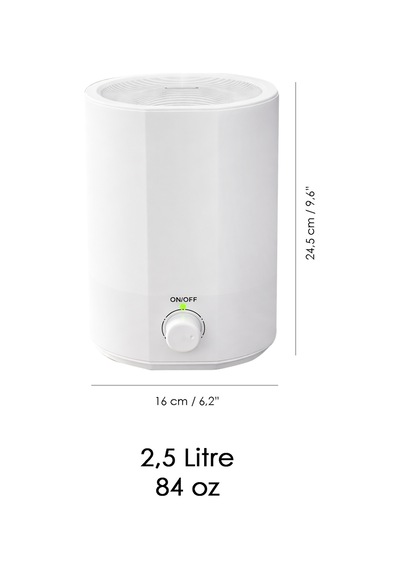 2,5 Lt Hazneli Hava Nemlendirici - Ultrasonik Oda Nemlendirici Sessiz Buhar Makinesi Aroma Difüzörü