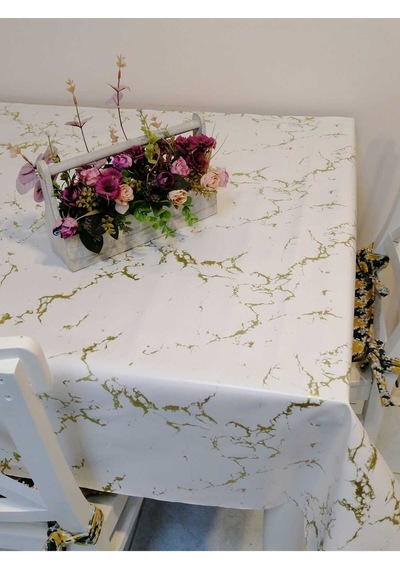 Elyaflı Pvc Muşamba - Desenli Silinebilir Masa Örtüsü 02mrl190b Renkli