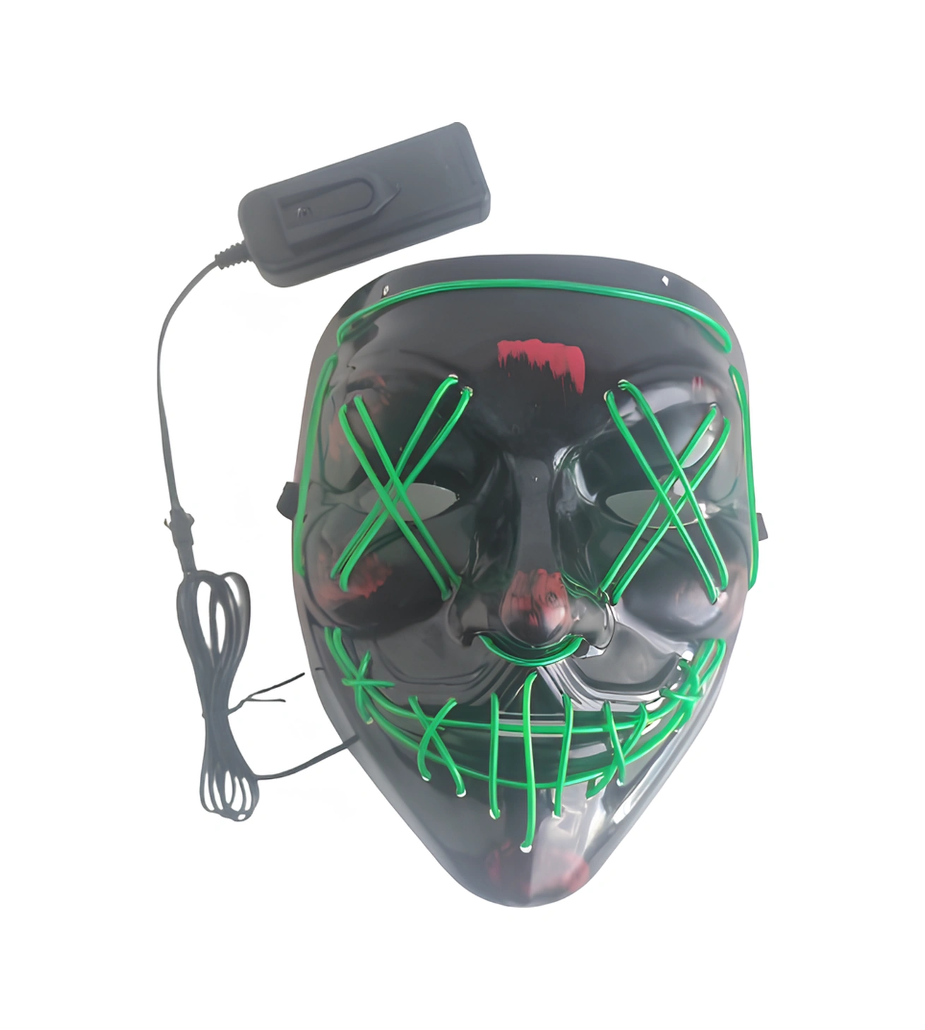 Halloween Cadılar Bayramı Maske Işıklı Pilli Yeşil Telli Korku Maskesi Diğer